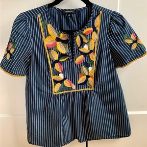 Madewell embroidered floral top